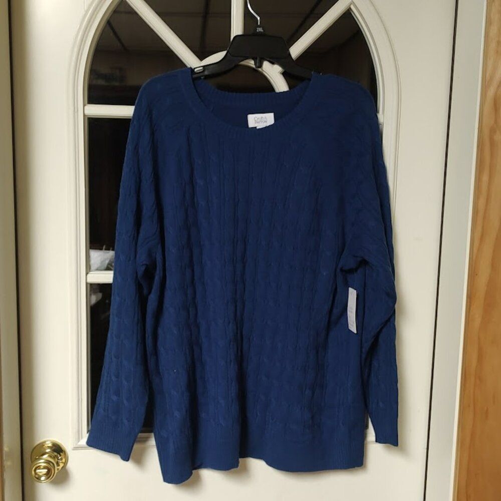 New Croft & Barrow Bennet Navy Blue Sweater Size Women's 1X